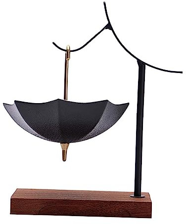 Ceramic Ornaments,Tea Leak Porcelain Ceramic Tea Strainer Umbrella Shaped Tea Set Accessories Fine Mesh Tea Filter Tea Infuser, Black (Color : Black)