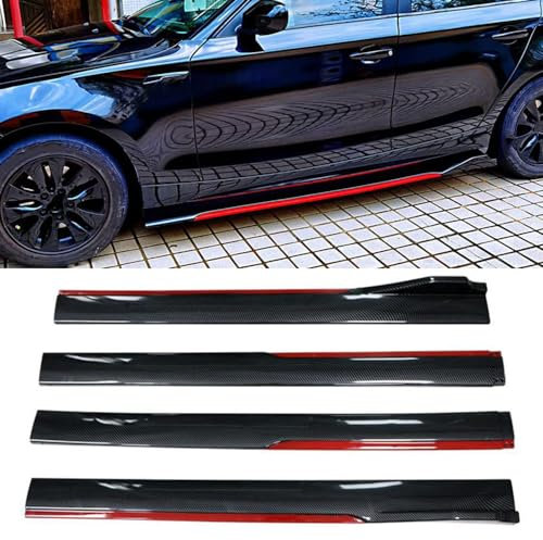 ZILOOK Seitenschweller, für Golf-VI/Cabrio/2011 2012 2013 2014 2015 2016 Seitenrock Kratzfest Auto Trittbretter Seitenschweller Auto Zubehör,Carbonfiberred