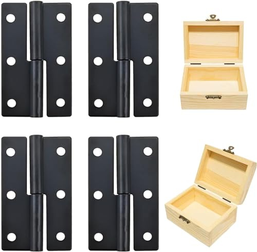 4 Pack Black Lift-Off Hinge 2.44 H Stainless Steel Right Left Handed Door Hinges - Rust-Resistant Indoor and Outdoor Removable Design