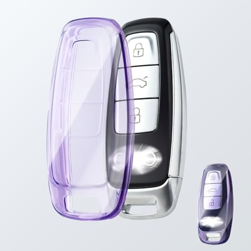 OFFCURVE Schlüsselhülle Transparent Autoschlüssel Hülle, Schlüsselcover Schlüsselgehäuse für Audi A1 A3 A4 A5 A6 A7 A8 Q1 Q3 Q5 Q7 Q8 S3 S4 S6 RS4 RS6 R8 TT TTS Seat Exeo 3R