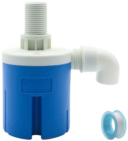 1/2'' Automatic Float Valve, Auto Fill Shut Off Water Level Control Floating Ball Valve for Water Tank Fountains Livestock Drinking Toilet Swimming Pool Automatic Irrigation (Top Inlet)