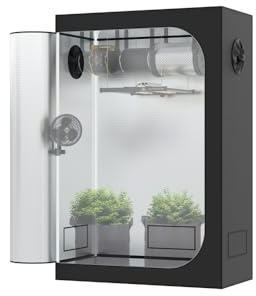 The Grow Deluxe D600 Growzelt 120x60x180 cm - Indoor Anbauzelt mit herausnehmbarer Wanne, hochreflektierendes Mylar licht- und wasserdicht