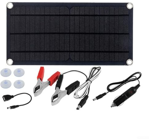 Zilimontt 10W 12V Solar Panel Kit,Solar Charging Panel,Solar Panel Car Battery Charger Trickle Charger Maintainer For Caravan Car Van Boat Motorcycles RVs