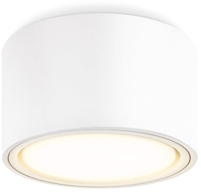 GeyouLux LED Aufbauspots Weiß - Ø95x55mm - Aufputz Deckenspots Inkl. 6W 680LM GX53 Modul 230V-3000K Warmweiß - Aluminium Aufbauleuchte, Deckenstrahler