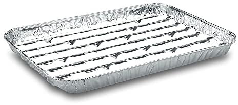 VEPATIM 60 Alu-Grillpfannen Grillschalen BBQ 34.4 x 22.4 mehrfach verwendbar