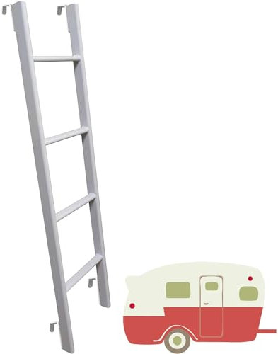 GODFSAHG Scala per Letto a Castello Scala Bianca a gradini con staffe a Gancio Scala di Ricambio per Letto in Metallo Regolabile Scala di Sicurezza Laterale Multifunzionale per dormitorio C