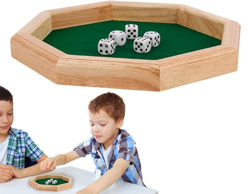 Bandeja De Dados - Bandeja Para Lanzar Dados De Madera | Bandeja De Dados De Juego, Bandeja De Dados De Madera Octagonal, Bandeja Para Tuercas, Caja De Rodamiento De Tuercas | Bandejas De Tuercas