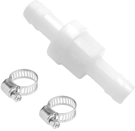 Durchmesser 10 mm Rückschlagventil mit 2 Klemmbändern, Kunststoff Inline Rückschlagventil für Wasser Flüssigluft Kraftstoff Gas, für Waschmaschinen Wäschetrockner, Kondenstrockner geeignet