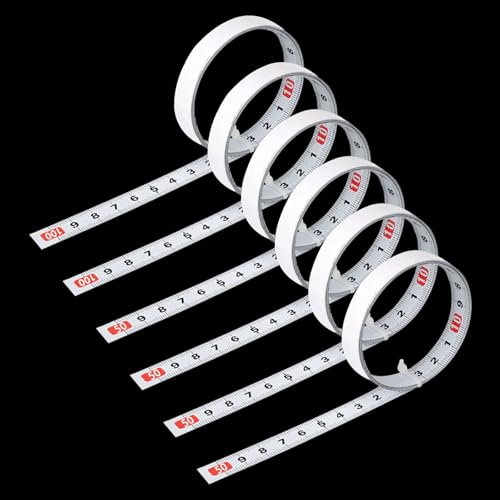 RYAN 6 Pièces Mètre à Ruban en Acier au Carbone Metre Ruban Adhesif Ruban à Mesurer 0-100 cm Auto-Adhésif Métrique 100-0-100 cm Gauche à Droite Du Milieu aux Côtés pour Etablis et Machines
