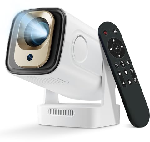 HY260PRO Mini Projector with FHD 1080P High Resolution and Supports 4K, 5G WiFi 6 +BT 5.4 with Android 11.0,Portable Design and Air Mouse Remote,Outdoor Home Cinema Video Projector for PC/Lap