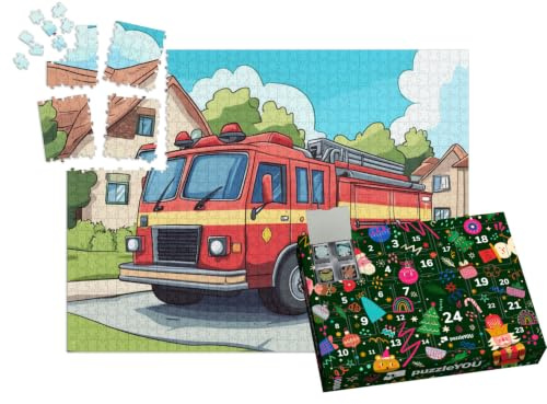 puzzleYOU: Puzzle-Adventskalender | „Notruf – Die Feuerwehr rückt aus“ – aus der Puzzle-Kollektion Kinderpuzzle