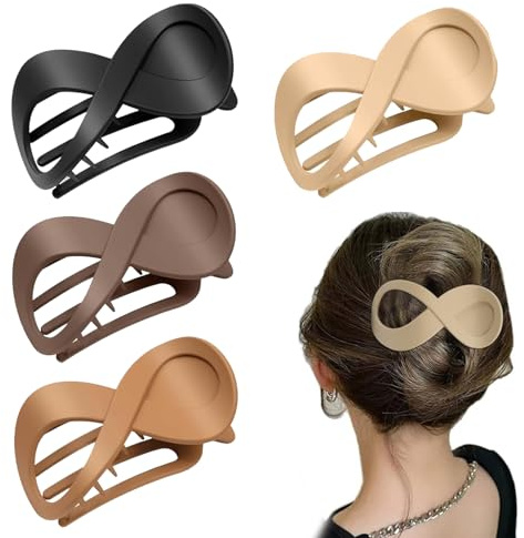 4 PièCes Pince Plate Cheveux,Pince Cheveux Plate,Convient Aux Cheveux éPais Et Fins,Pour Un Usage Quotidien,L'Exercice Ou Les Loisirs (4 Couleurs)