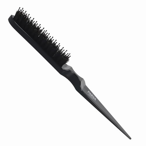 PARSA Beauty Sleek-Toupierbürste mit Wildschweinborsten – Haarbürste für Toupieren & Sleek-Look – Anti-Frizz Bürste zum Glätten & Stylen