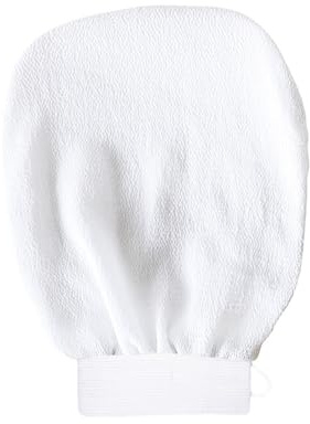 Double Sided Scrub Mitt 10Pcs Peeling Glove Exfoliating Tan Removal for Shower, Spa, Massage(WHITE)