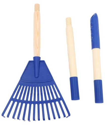 Toddmomy Râteau à Feuilles en Plastique 14 Dents Détachable Manche 3 Sections Râteau de Jardin Léger Bleu 87 CM Outil Multifonction pour Pelouse Camping et Entretien Extérieur