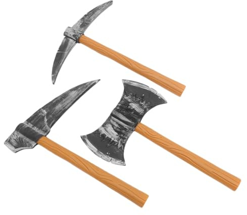 JOINPAYA Accesorios de Cosplay de Enano 3 Piezas de Utilería de Halloween en Miniatura, Set Ligero de Hoz, Herramienta para Fiestas, Teatro y Juegos de rol, Plástico Detallado