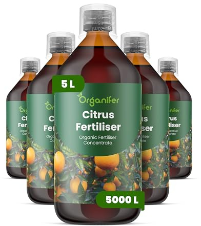 Engrais liquide organique 5x1L pour agrumes – croissance vigoureuse et floraison – Organifer