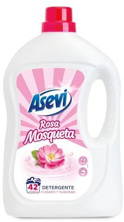 Asevi Detergente Líquido para Lavadora Rosa Mosqueta - Detergente para Ropa Blanca y de Color con Fórmula Concentrada - Jabón de Rosa Mosqueta para una Ropa Limpia y Suave - 42 Lavados