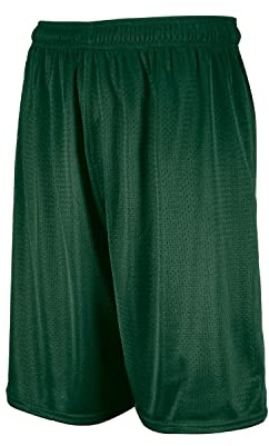 Russell Athletic Men's Mesh Shorts (No Pockets), Dark Green, Large