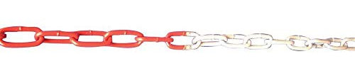 Absperrkette rot / weiß, Kunststoff 6 mm, VE 25m
