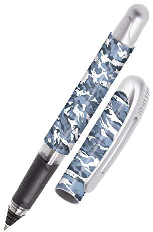 Online Tintenpatronen-Rollerball College Camouflage, Stift für Rechtshänder und Linkshänder, ergonomisches Griffstück, hochwertiger Tintenroller, Standard-Tintenpatronen, inkl. Kombipatrone blau, 1 Stück (1er Pack)