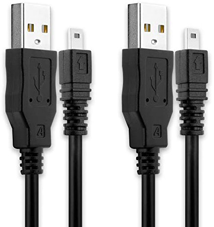 CELLONIC 2X Câble USB 2.0 Transfert données pour Appareil Panasonic Lumix DMC-FZ1000 DMC-TZ57 -TZ58 DMC-TZ60 -TZ61 DMC-TZ71 DMC-G6 -G3 DMC-SZ10 Cable Charge et Data 1.5m PVC Noir, Cordon caméra