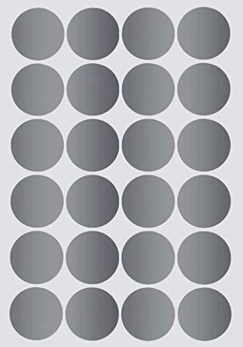 Aufkleber Metallic Silber 25 mm runde Klebepunkte – 2,5 cm Sticker 120 von Royal Green