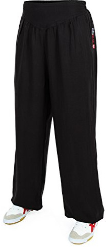 wu designs Baumwolle (Leicht) Damen Kung Fu & Yoga Trainingshose Schwarz 170