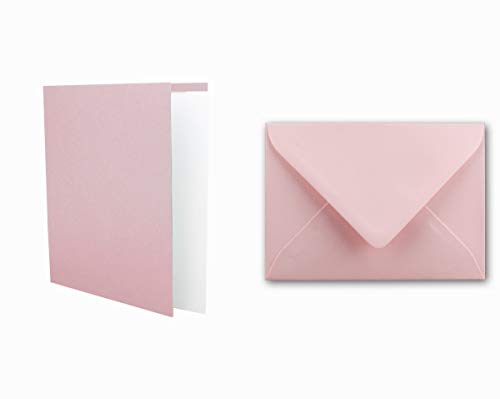 FarbenFroh by GUSTAV NEUSER 25x Kartenset DIN A6 inkl. Briefumschlägen & extra Einlegeblätter - Blanko Klappkarten in Rosa im DIN A6 Format - Karten zum Selbstgestalten für Einladungen und Grüße