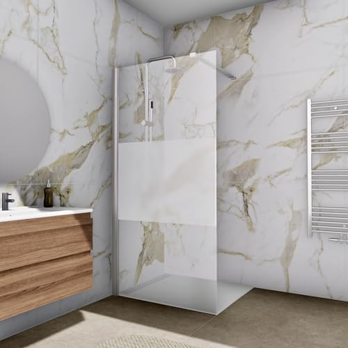 80x200cm Walk In Dusche Begehbare Duschwand Glas Duschabtrennung Duschtrennwand Glastrennwand Glaswand mit NANO-Beschichtung
