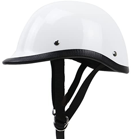Motorradhelm Half Face Helm Vintage Half Helm Retro Motorrad Winter Wärme Gehörschutz Helm Chopper Roller Cruiser Motorcoss Helm Schutzkappe DOT Approved