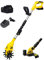 kukumax 20V Motozappa Elettrica con Tagliabordi a Batteria 2 in 1, profondità Massima: 17 cm，Taglio Circolare 250 mm, 12pcs Lama di plastica