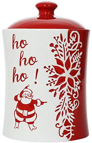 Ho Ho Ho! - Tarro de cerámica para galletas con diseño navideño