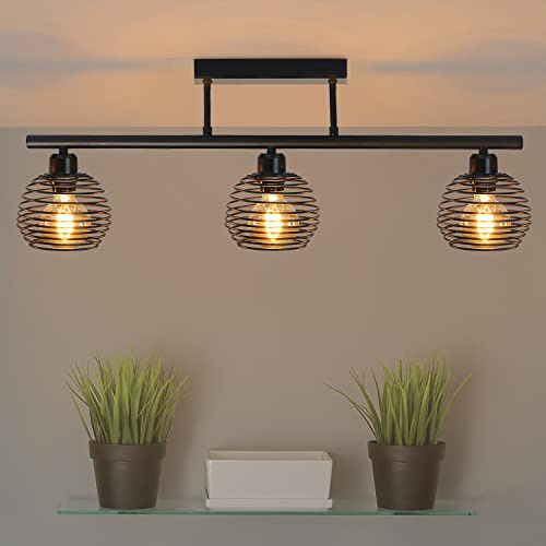 ZMH Deckenleuchte Vintage Deckenlampe Retro - E27 Industrial Küchenlampe Schwarz Design Esszimmerlampe Deckenbeleuchtung für Wohnzimmer Schlafzimmer Küche Esszimmer Arbeitzimmer Esstisch max. 25W | Industrial Design Esszimmerlampe Retro Deckenbeleuchtung für Wohnzimmer Schlafzimmer Küche Esszimmer Arbeitzimmer Esstisch