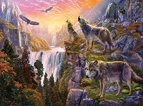 YJPZZG 1000 Stück Für Erwachsene Puzzle Wolf Farbpuzzles FüR Kinder, Geschicklichkeitsspiele FüR Kinder Im Alter Von 7-9 Jahren Fertige Größe 75×50cm