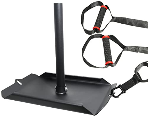 TAFEIDA Weight Sled Made Of Premium Steel. Improves Speed & Power. Indoor & Outdoor Use. Push & Pull Moments. (Large, Black)