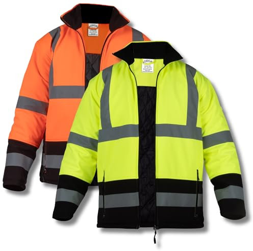 RODOPI FREEZ-Reflex Winter Arbeitsjacke Herren und Damen Gr.S-XXXL Reflektierende Jacke wasserdicht EN ISO 20471:2013 & EN ISO 13688:2013 Warnschutzjacke (as3, alpha, x_l, regular, regular, Gelb)