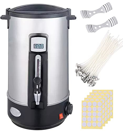 Whemyreat Wachsschmelzer Für Kerzen,7 Liter Kit Zur Kerzenherstellung,Wachsschmelztopf Mit Einzigartiger Ausgussheizung,Edelstahl Kerzenwachsschmelzer,Ideal Für Die Massenproduktion Von Kerzen