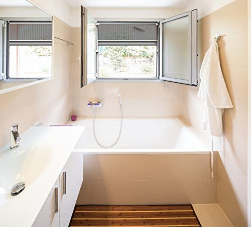 APANA - Fliegengitter Plissee für Fenster und Dachfenster 140 cm x 150 cm ohne Bohren - Insektenschutz Fenster zum Zuschneiden gegen Fliegen, Insekten und Mücken - Mückenschutz (Anthrazit)