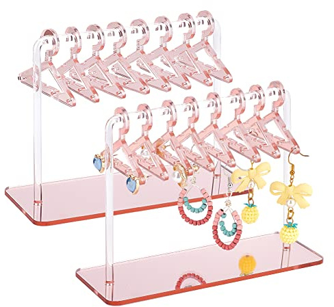 PH PandaHall 2 Ensembles Porte Boucles D'oreilles en Acrylique, Présentoir Cintre Bijoux Organisateur Affichage Boucle D'Oreille Suspendu pour Été Personnelle Salon de Détail 32 paire, 6x15x11.7cm