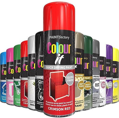 AlezyB - 1 x Crimson Red All Purpose Aerosol Spray Paint 250ml. Excellent Coverage, Quick & Fast Drying for interior & exterior Multipurpose Spray for Metal | Plastic | Wood | Glass.