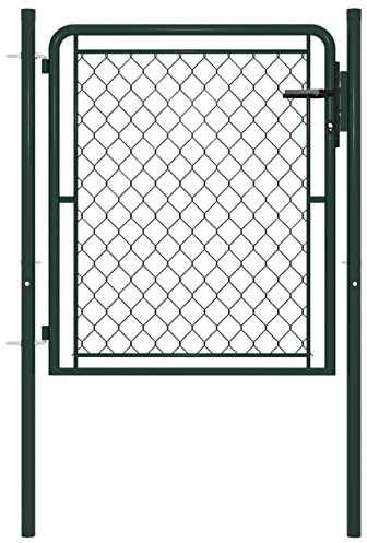 ARKEM Gartentor Stahl 100 x 100 cm Zaunelemente Gartenzaun GartentüR Gartenzaun Metall Garden Fence ZauntüR Grün