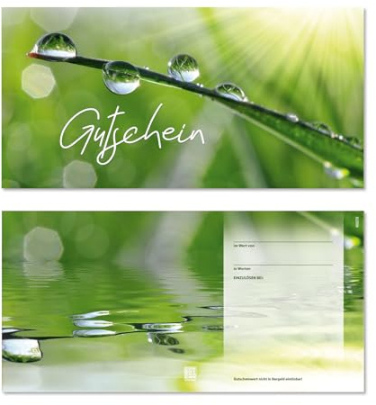 GESCHENKGUTSCHEINcom by POS-HAUER. 25 Gutscheine. Blanko zum Selberausfüllen. Für Naturheilkunde Pflanzenheilkunde.
