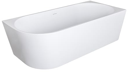 Aloni Bañera semiindependiente de esquina 180 x 80 cm derecha redonda acrílico blanco
