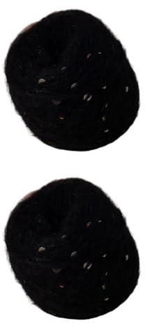 2 Rollen Pailletten Mohair Garn zum Handstricken, Strickgarn Pailletten Fäden Glänzende Paillettengarn Häkeln Haken Webart Garn Strick ThreadSequins Garn Pailletten Hand Strickgarngewinde
