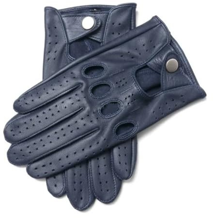 Herren-Handschuhe aus echtem Leder, Schaffell, atmungsaktiv, Fahrhandschuhe, marineblau, L Palm 22-23.5cm