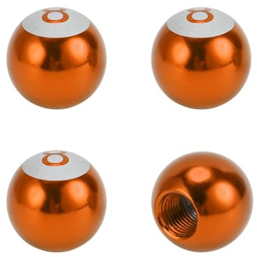 VekAuto 4 Pz Tappi Valvola Arancione Rosso In Alluminio Antiurto | Arancione Rosso, 17x17.8mm, 7mm Interno, Per Moto, Bici, Camion, Per Benz, Per BMW, Antiruggine, Antiusura, Anello Di Gomma