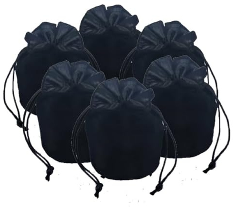 zmgmsmh Würfeltasche mit Kordelzug, kleine Tasche für Schachfiguren, Samtstoff, Würfelbeutel, Cosplay, Münzbeutel, Samt, Schmuckbeutel, Rot/Grau/Schwarz (6, Schwarz)