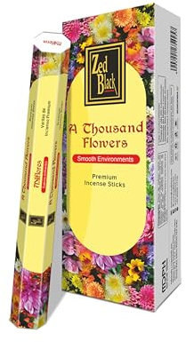 ZED BLACK Z018 A Thousand Flowers Incense Sticks, 20 Sticks x 6 Packs