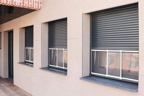 MadeInNature, Moustiquaire Cadre Aluminium blanc, Amovible, Sans perçage et extensible pour fenêtre et porte fenêtre avec volet roulant (Blanc, Largeur réglable de 70 à 130 cm x hauteur 50 cm)